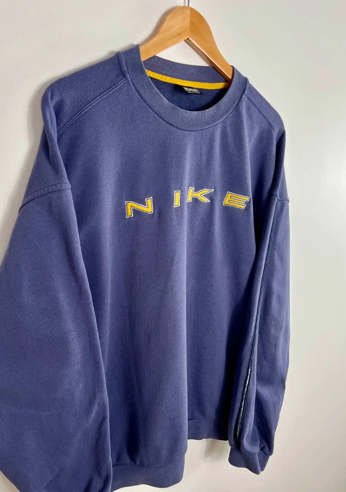 Nike Vintage 90s Sweatshirt Bleu vue de coter