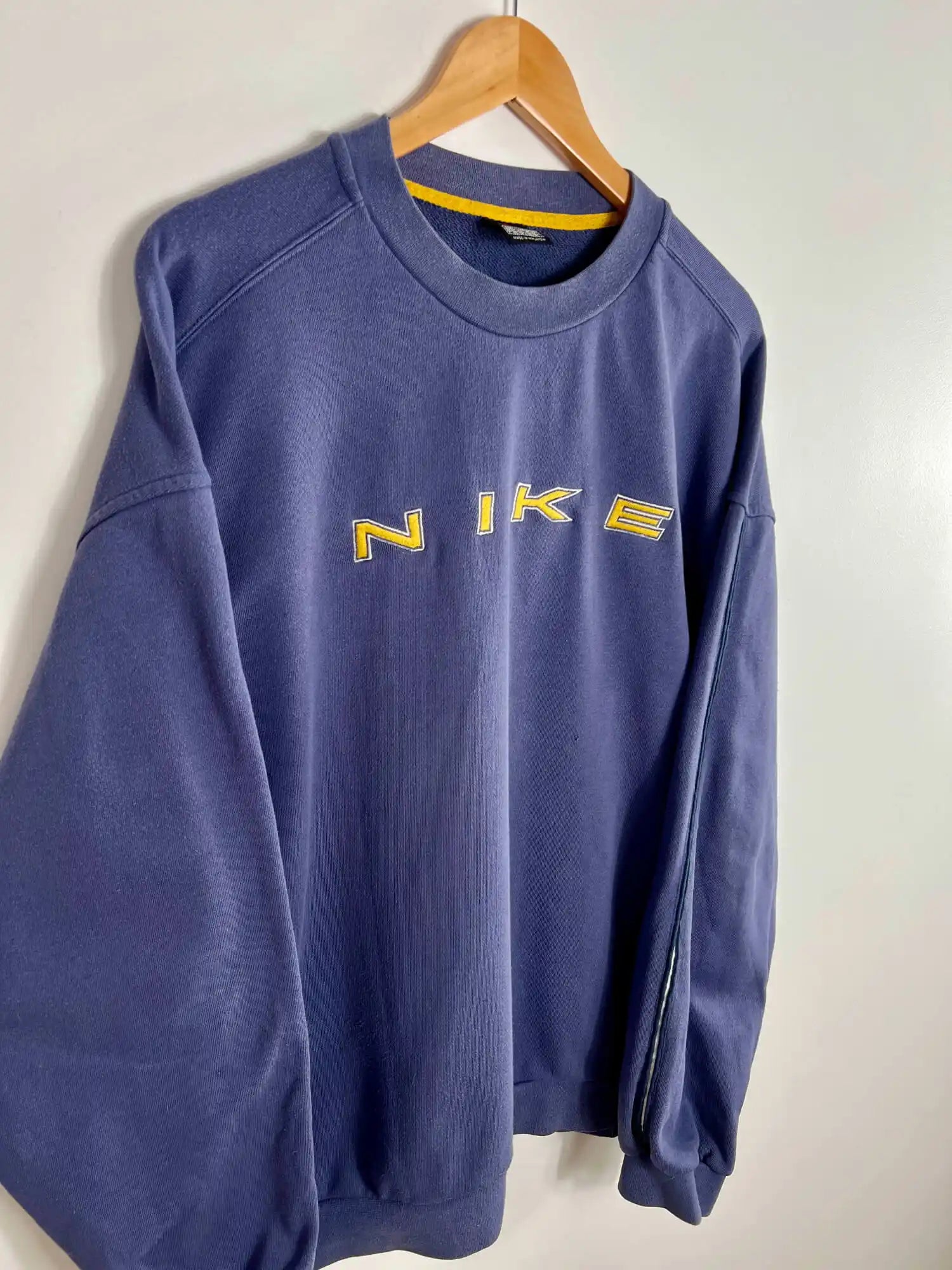 Nike Vintage 90s Sweatshirt Bleu vue de coter