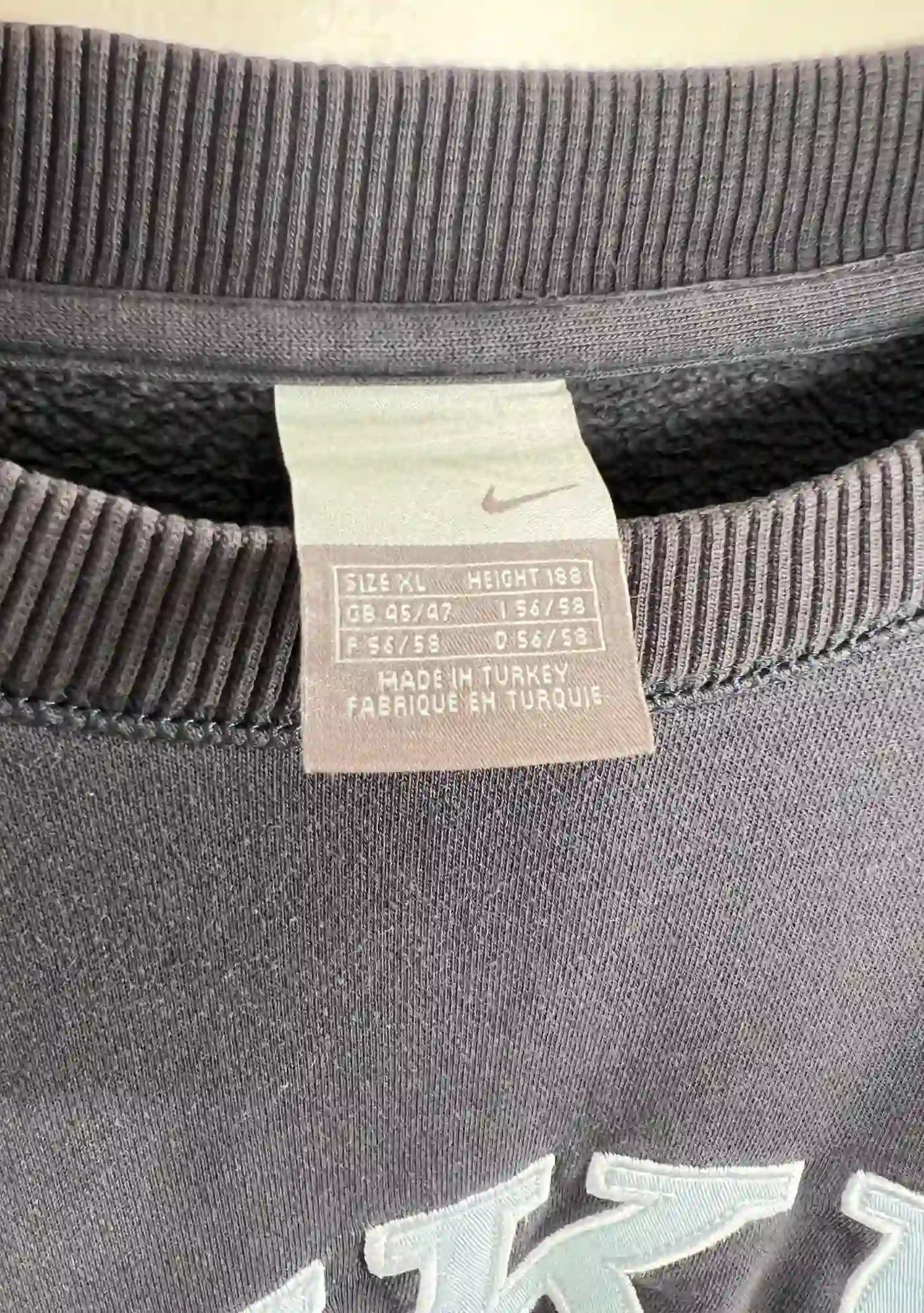 Sweat Nike Bleu Marine Homme Vintage 2000s vue etiquette