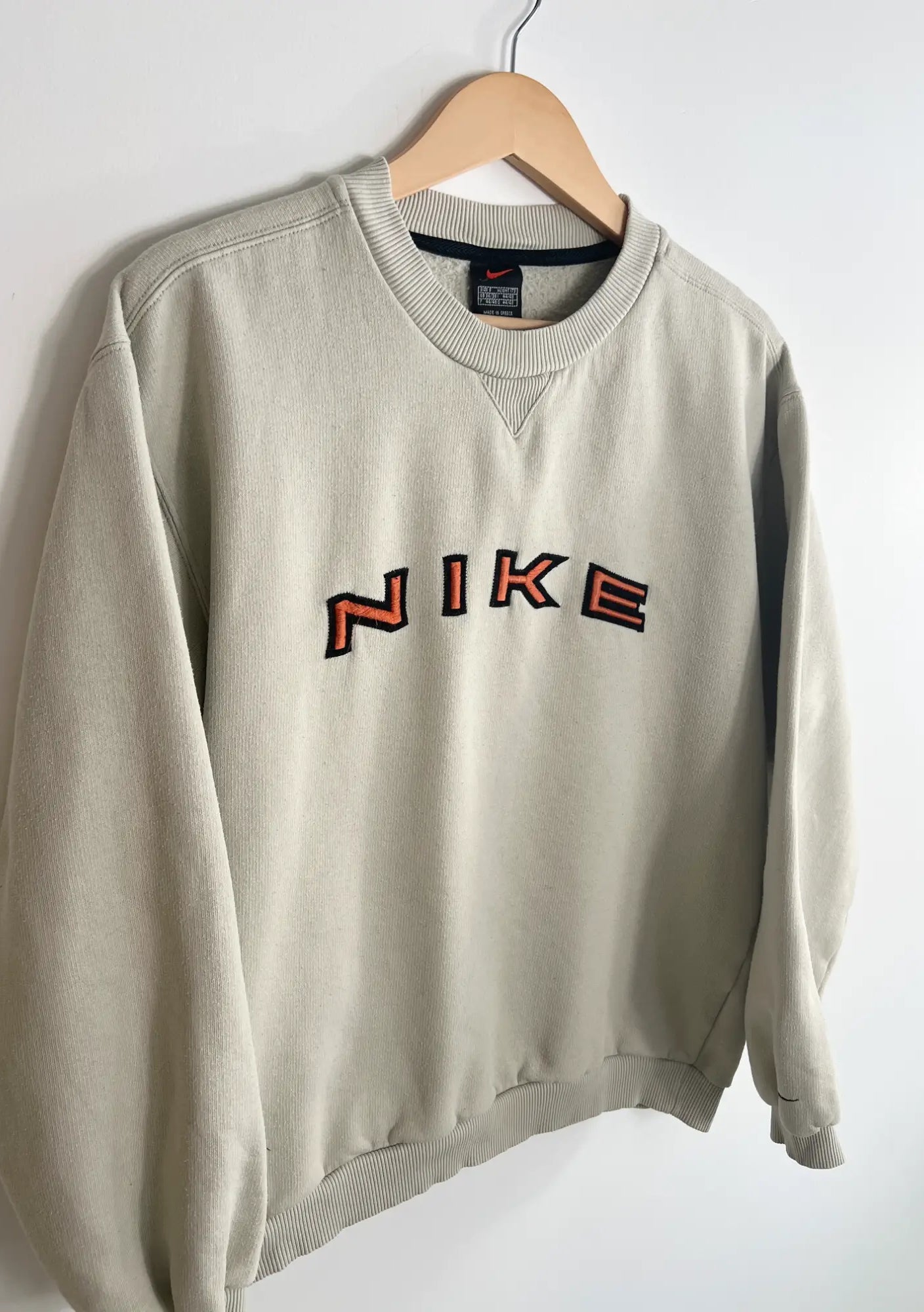 Sweat Nike Vintage 90s crème vue de coter