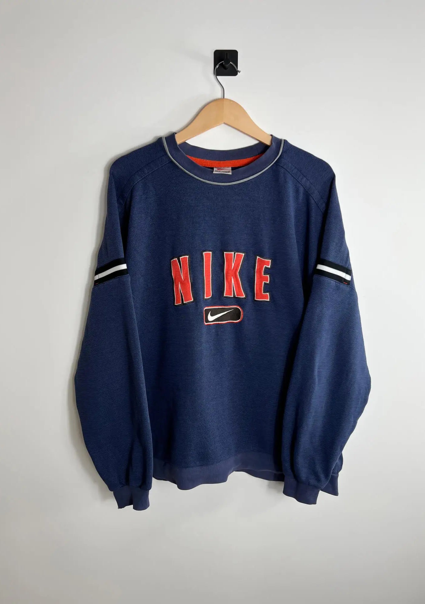 Sweat Vintage 90's Homme Nike Bleu Marine vue de face