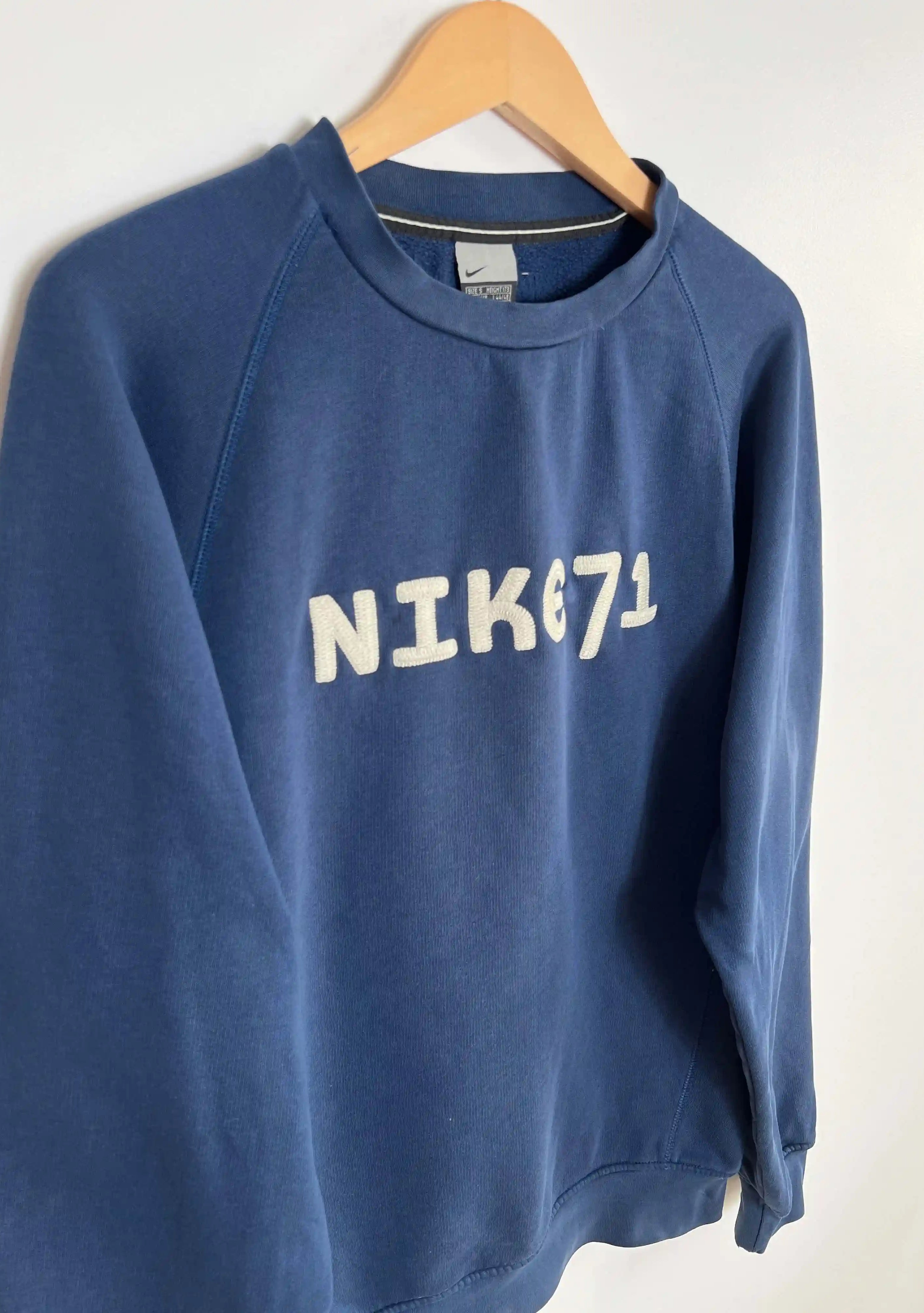 Sweatshirt Nike Vintage Année 2000 Bleu Marine vue de coter