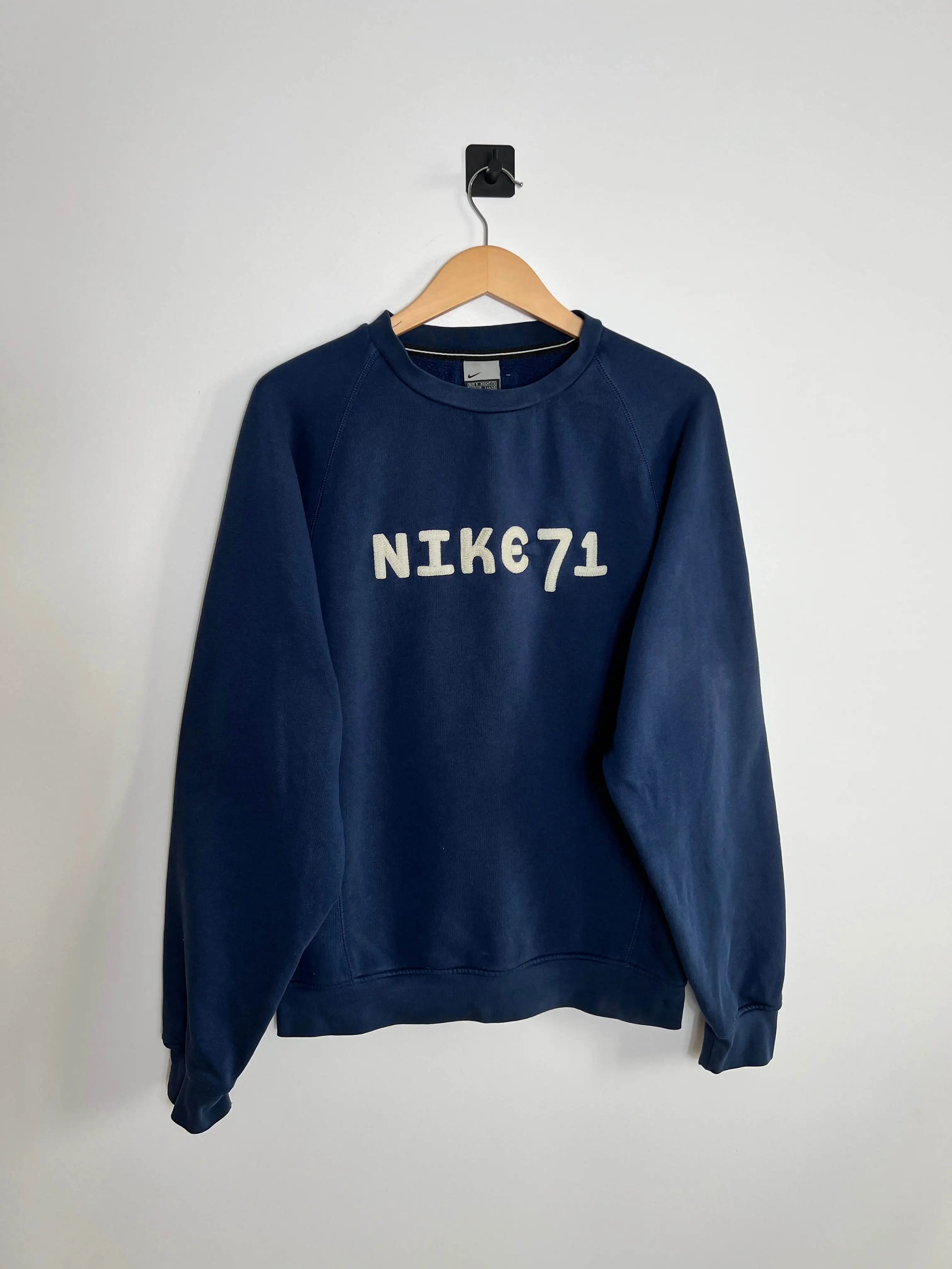 Sweatshirt Nike Vintage Année 2000 Bleu Marine vue de face