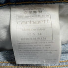 Carhartt Marlow Pant blue jeans label view