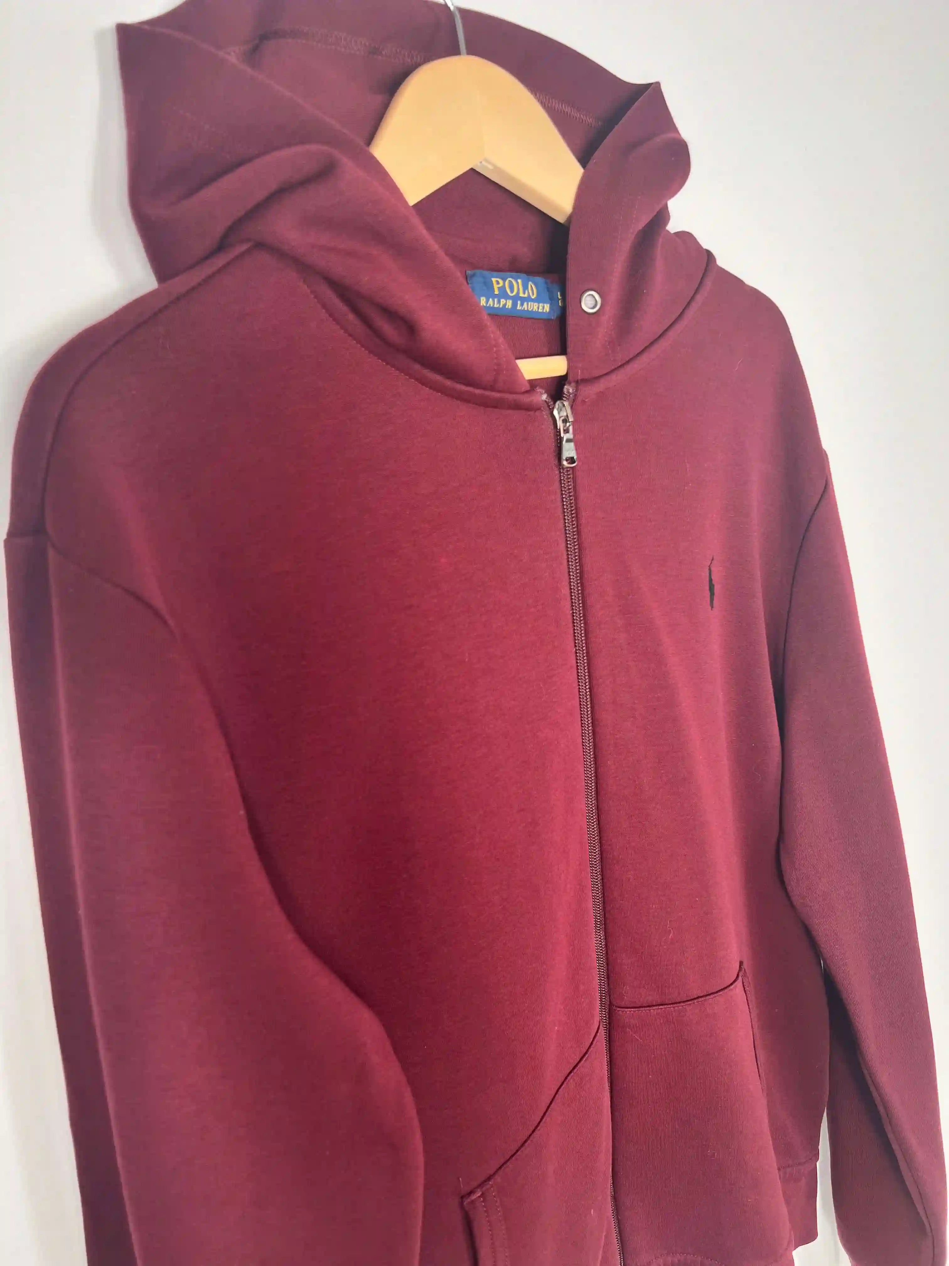 Ralph Lauren Zip Rouge Bordeaux Logo RL Noir (L)