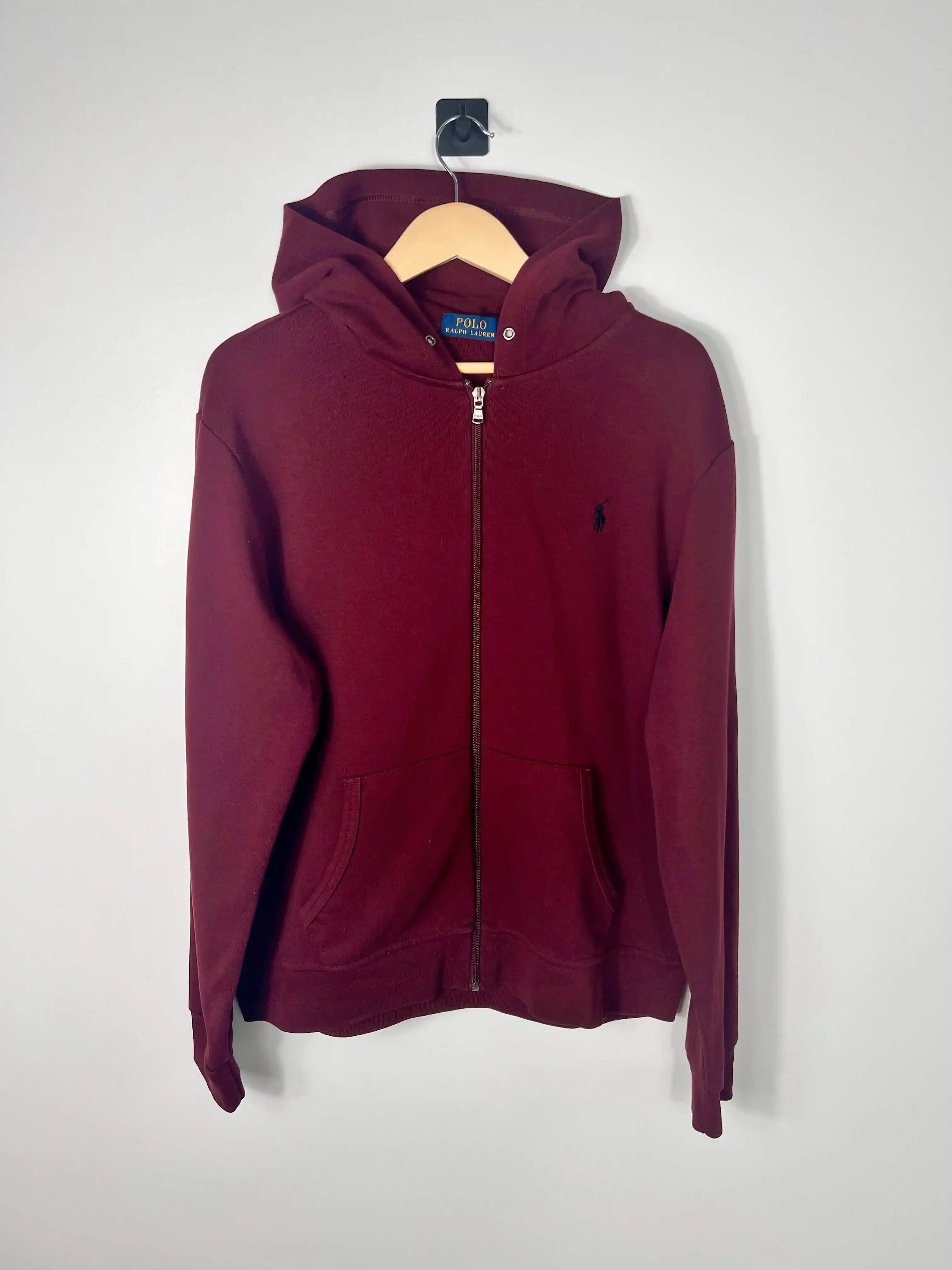 Ralph Lauren Zip Rouge Bordeaux Logo RL Noir (L)