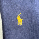 Veste zip vintage Ralph Lauren à capuche bleu marine vue du logo