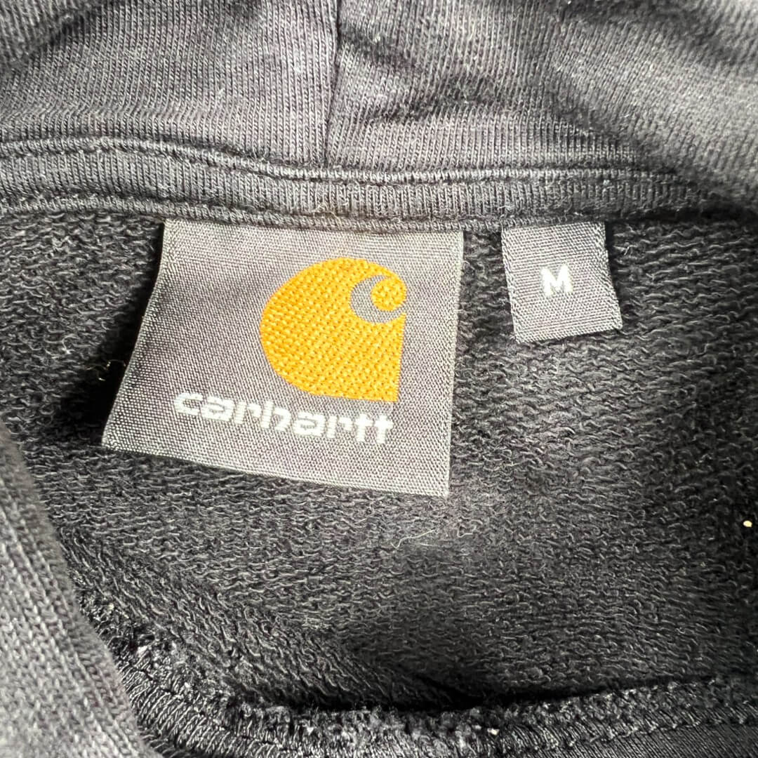 Étiquette du sweatshirt à capuche Carhartt vintage noir