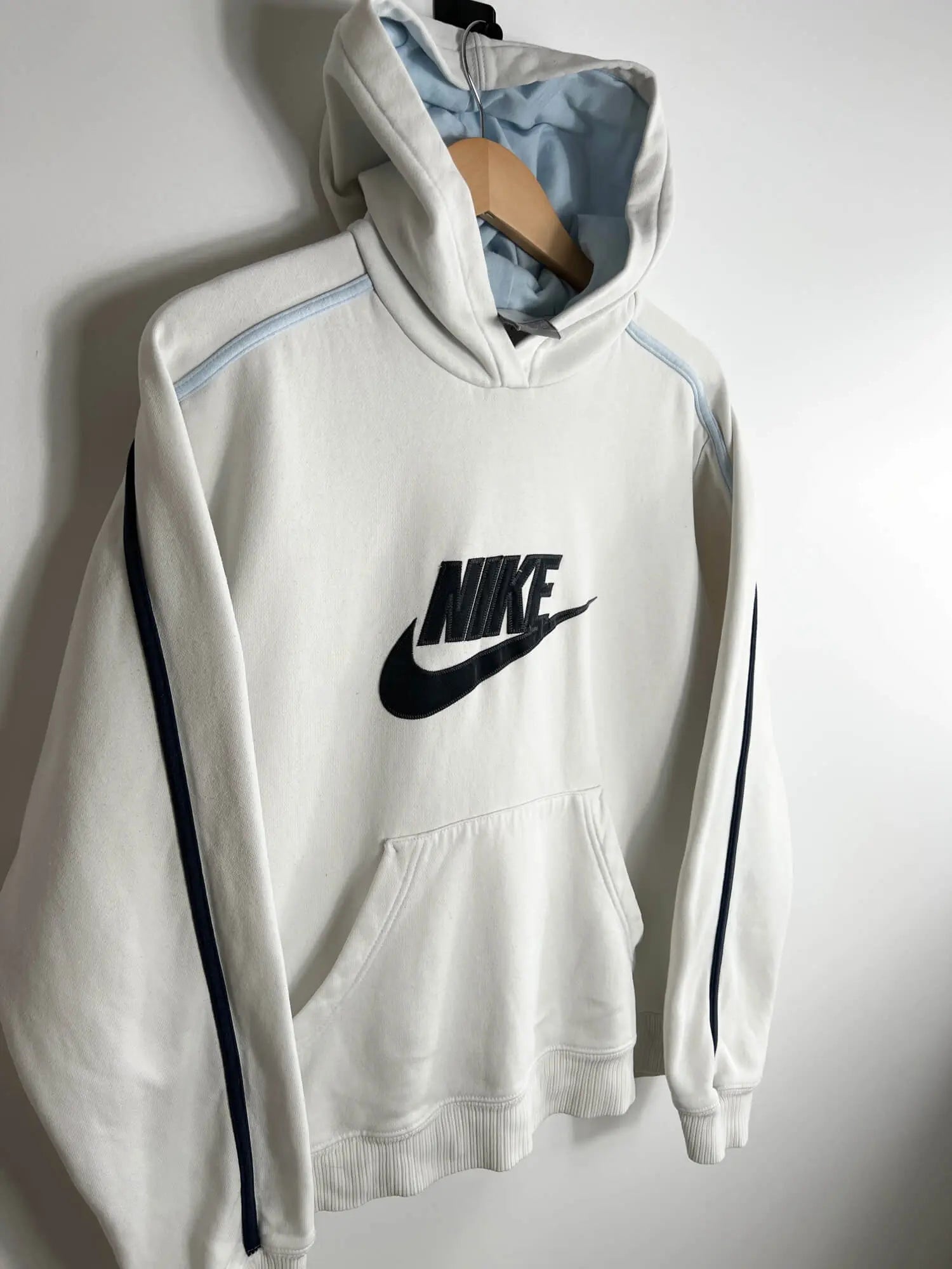 Sudadera con capucha Nike Mujer Blanco Vintage 2000s vista lateral