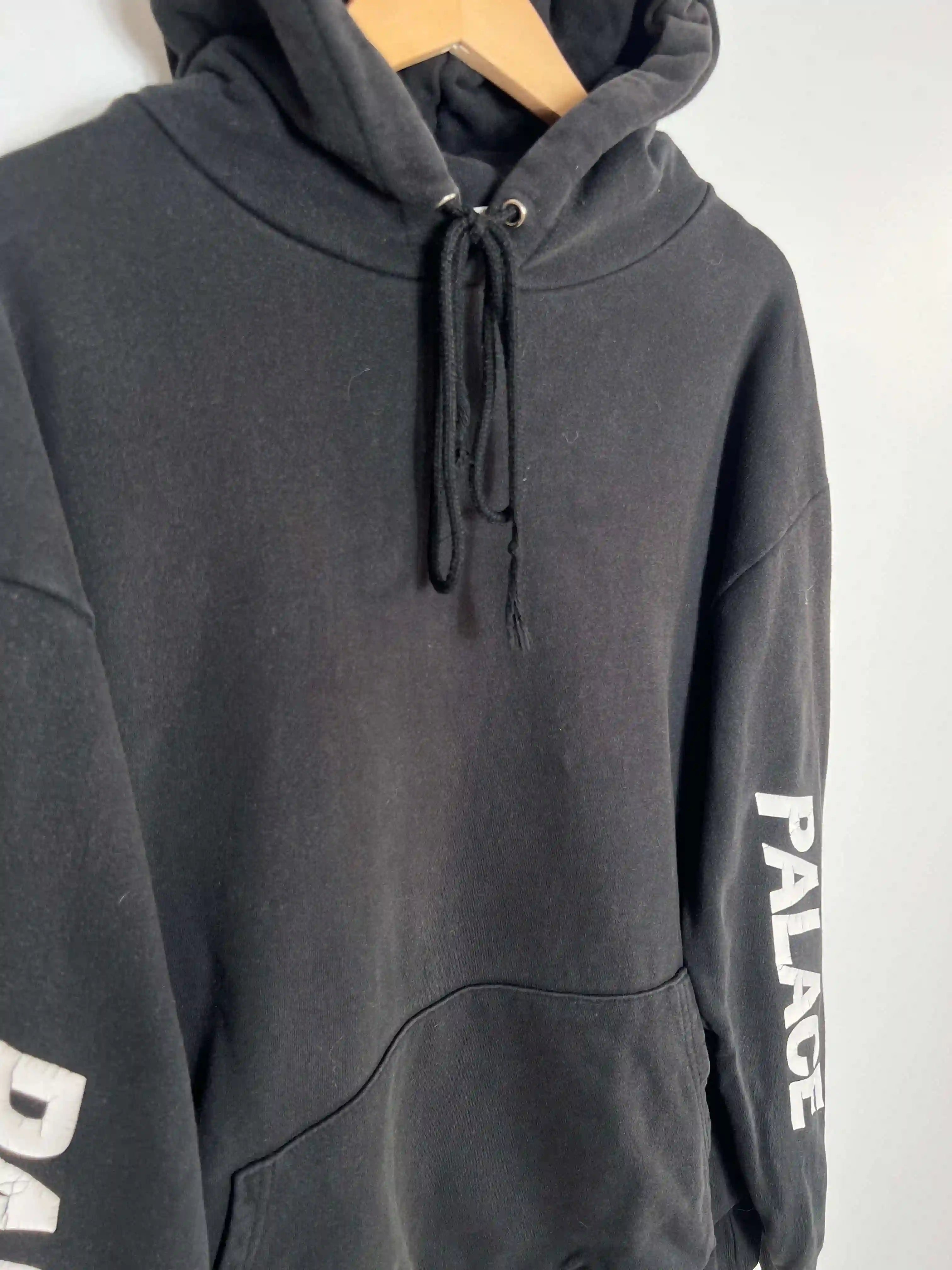 Palace Skateboard Black Hoodie with Big Logo on the Back