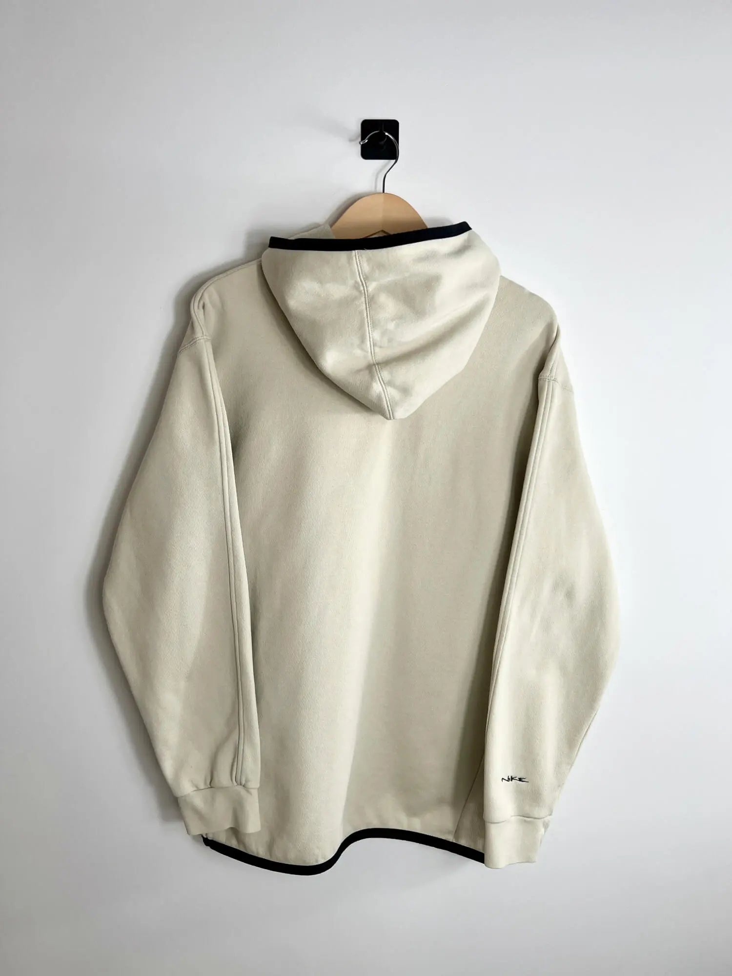 Vintage Nike Cream Hoodie 2000s back view