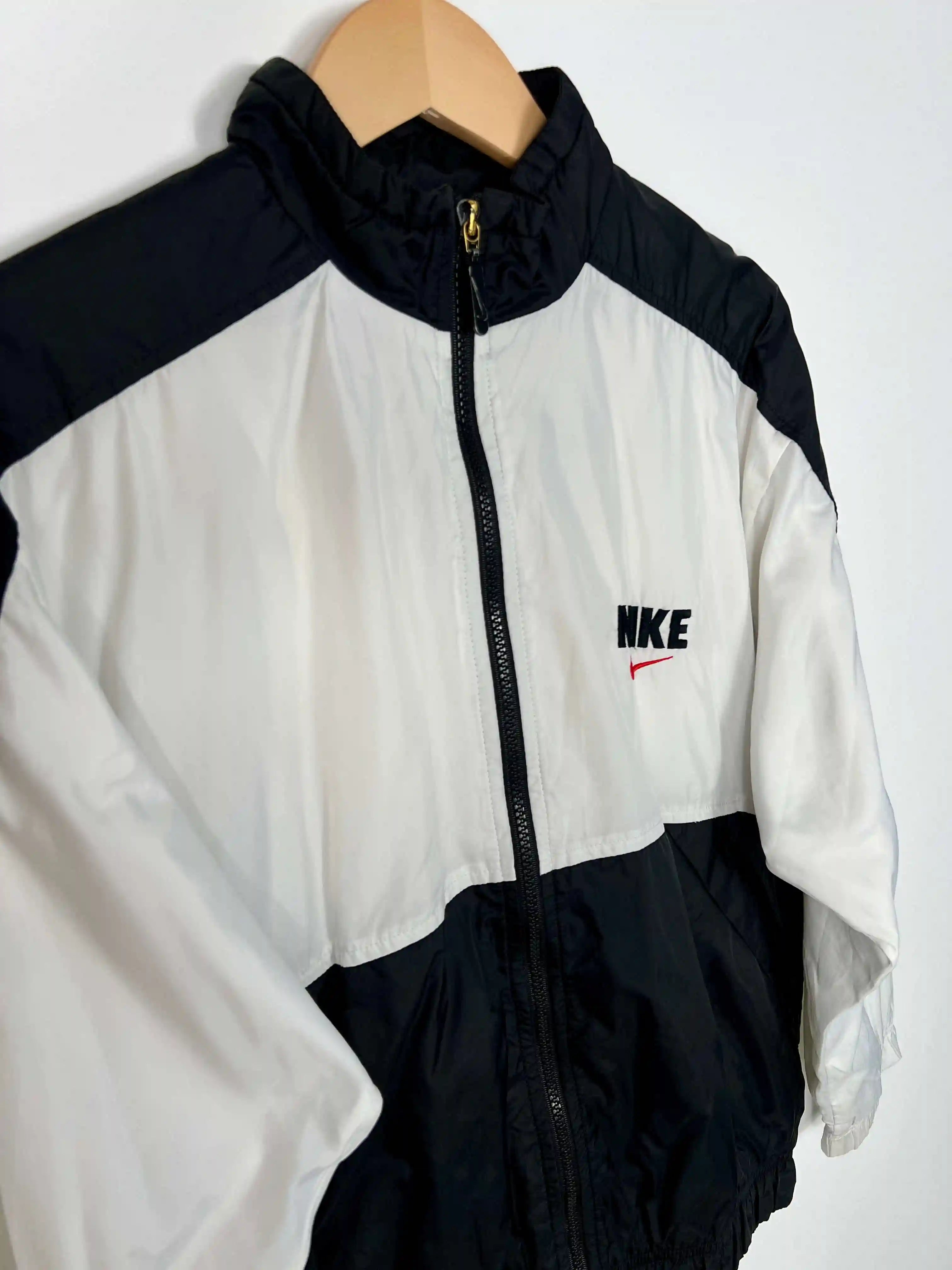 Nike Track Jacket Vintage 1990s Noir Blanc (XS)