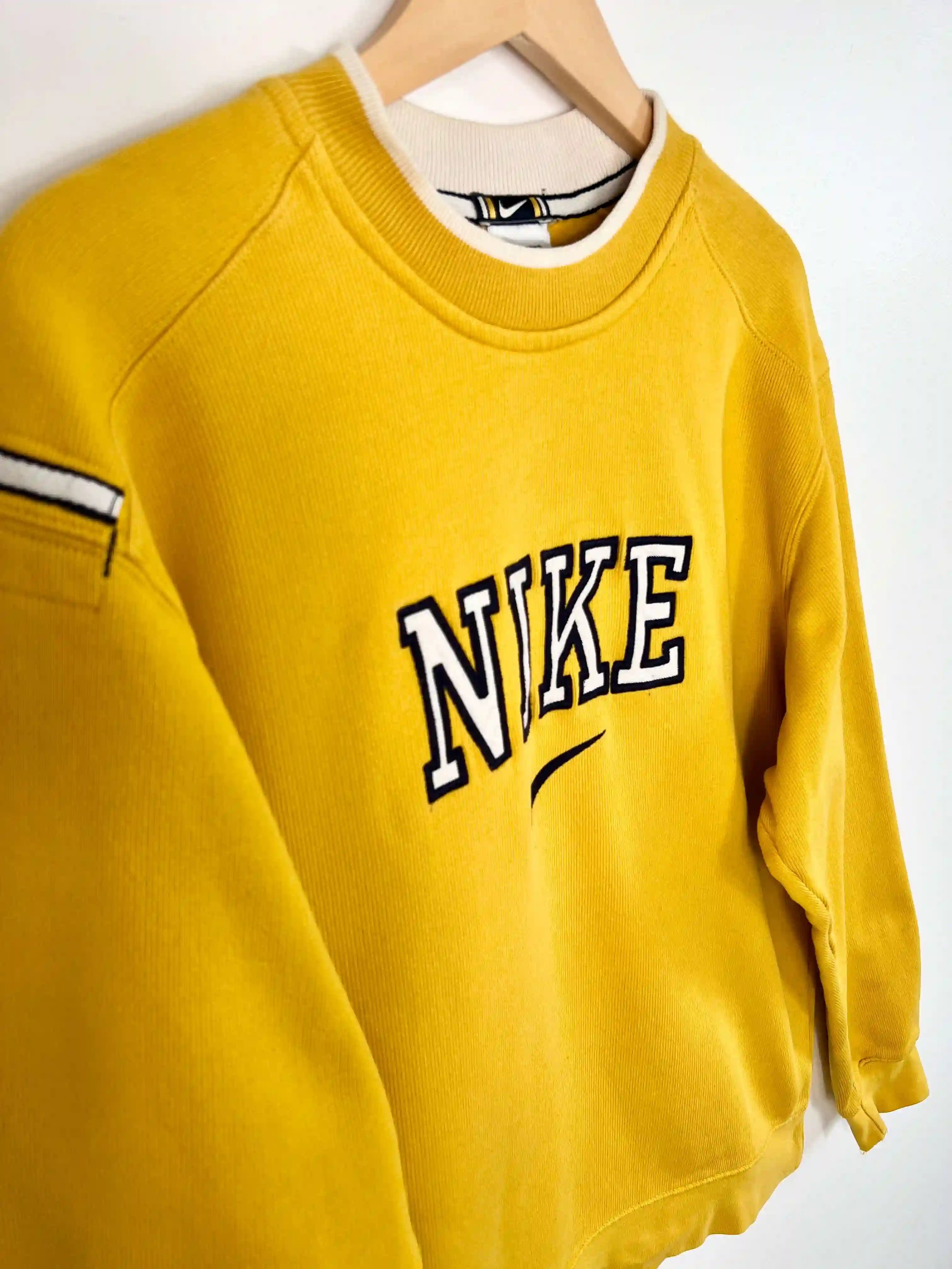 Pull Nike Vintage 90's Jaune Logo Brodé (S)