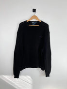 Pull Ralph Lauren Noir Homme Logo RL Violet vue de face