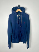 Ralph Lauren Zip vintage navy blue with embroidered ralph lauren logo red front view