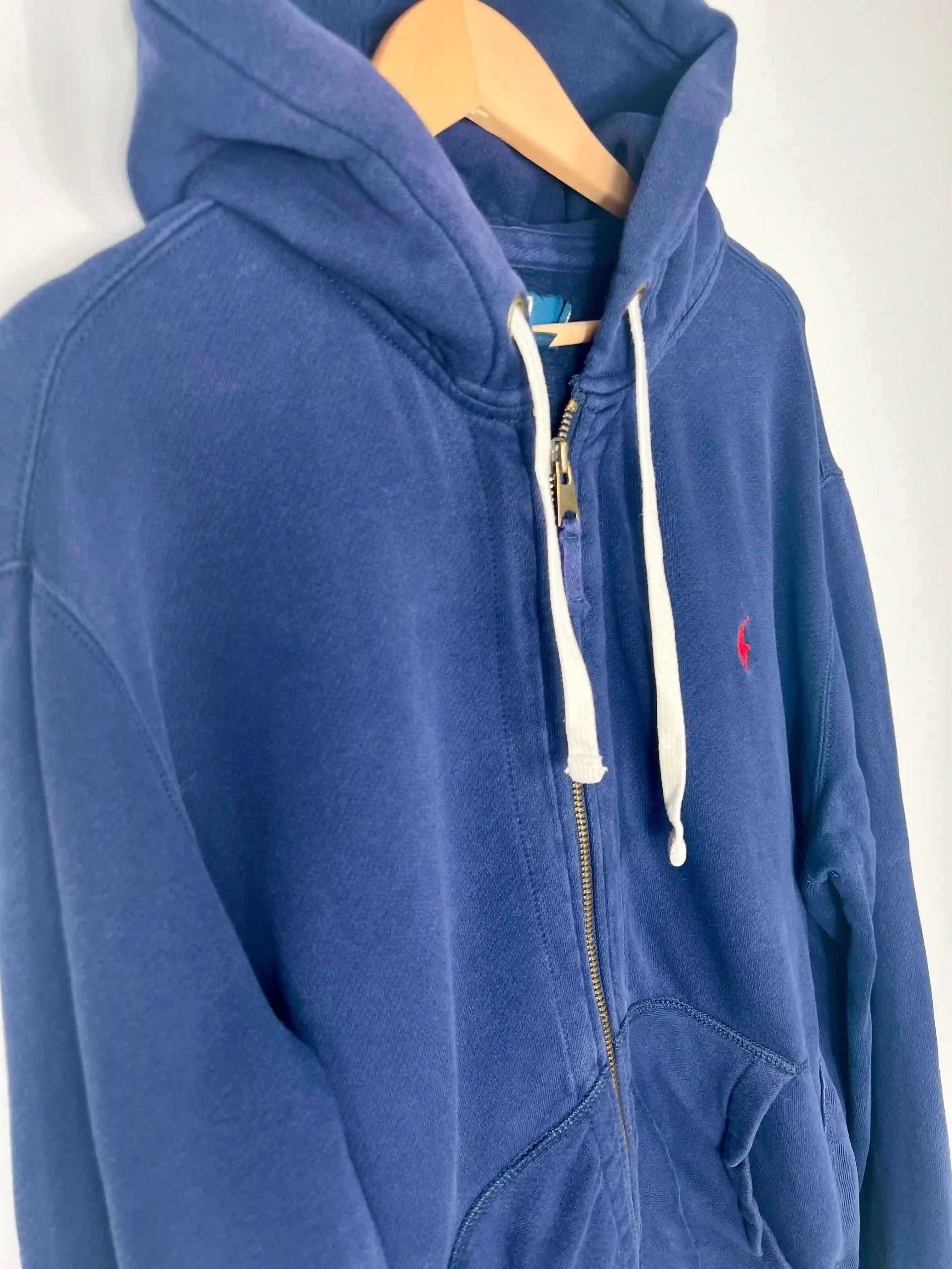 Ralph Lauren Zip Vintage Bleu Marine Logo RL Rouge (L)