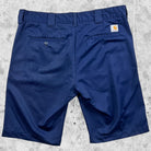 carhartt blue cotton chino shorts back view