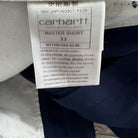 carhartt blue cotton chino shorts label view