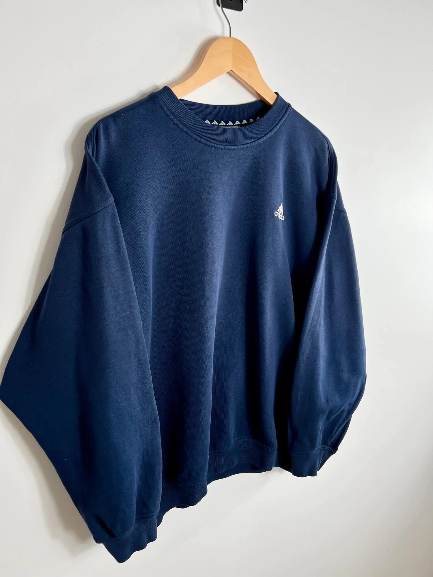 Sweat Adidas Vintage 90's Bleu Marine vue de coter