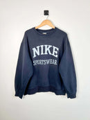 Sweat Nike Homme Vintage 2000's Bleu Marine Logo Brodé vue de face