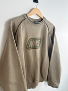 Sweat Nike Vintage 00s kaki vue de coter