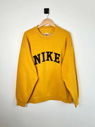 Sweat Nike Vintage 90's Jaune Logo Brodé vue de face