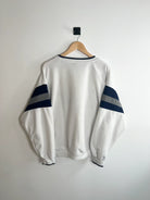 Sweat Nike Vintage 90s blanc avec logo brodé bleu vue de dos