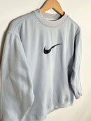 Sweat Nike Vintage Femme Bleu Clair vue du logo nike