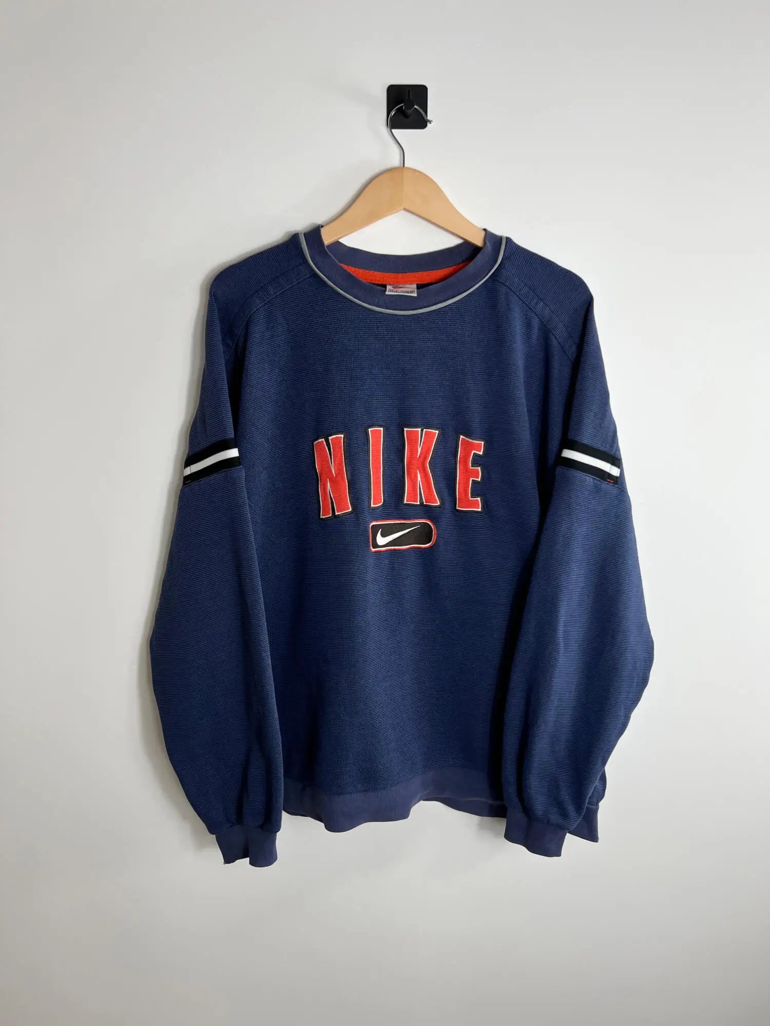 Sweat Vintage 90's Homme Nike Bleu Marine vue de face