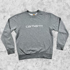 Sweatshirt Carhartt Gris Marque Brodé vue de face