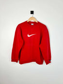 Sweatshirt Nike Annee 2000 Rouge Swoosh Brodé vue de face