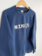 Sweatshirt Nike Vintage Année 2000 Bleu Marine vue de coter