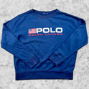 Sweatshirt Ralph Lauren bleu marine avec inscription Polo Ralph Lauren et drapeau