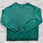 sweatshirt ralph lauren vintage vert des années 1990 vue de face