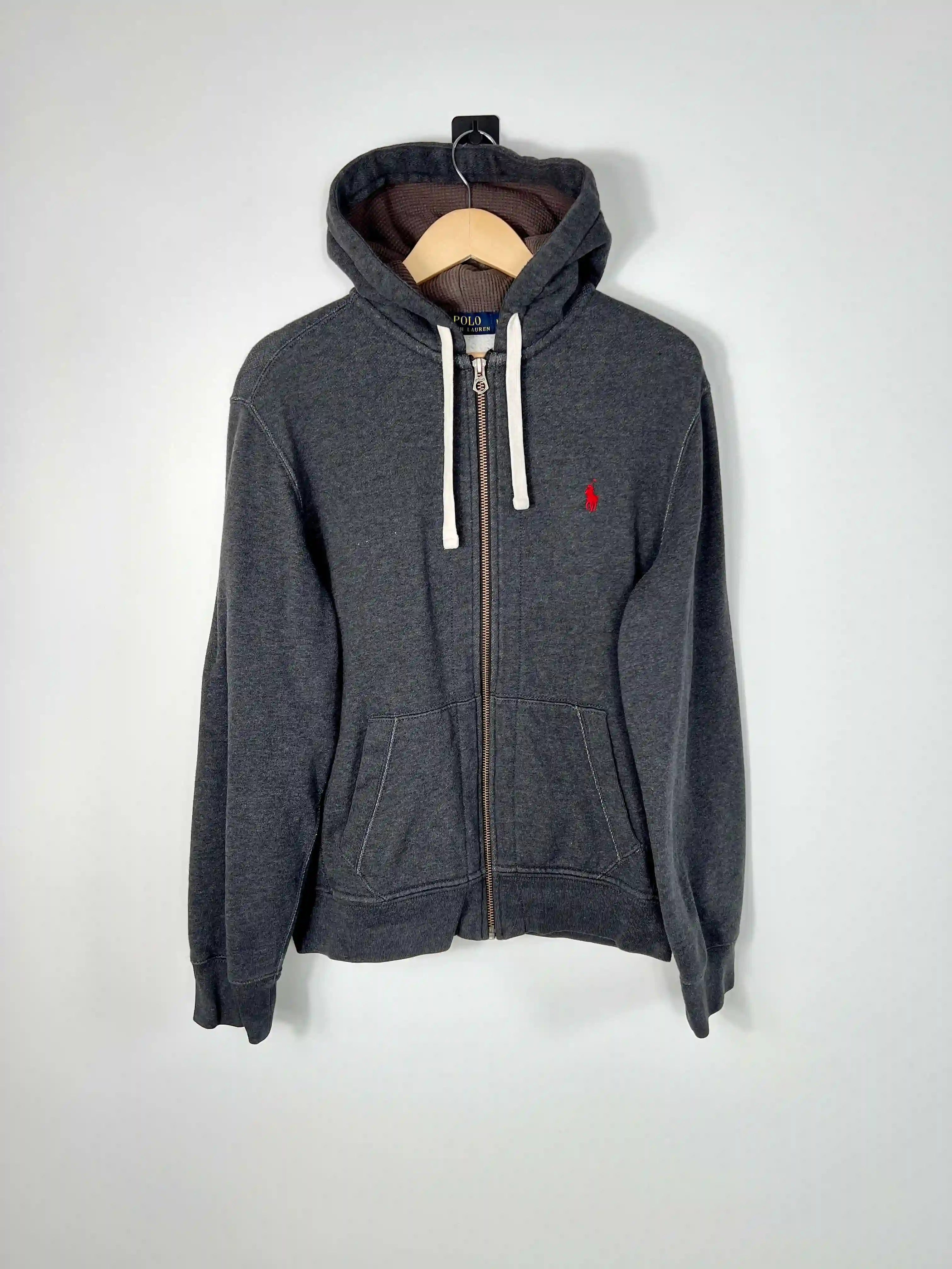 Veste Zip Ralph Lauren Gris Logo RL Rouge (M)