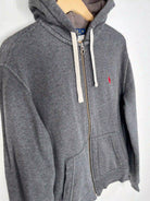 Ralph Lauren Gris RL Chaqueta con cremallera Vista logo rojo