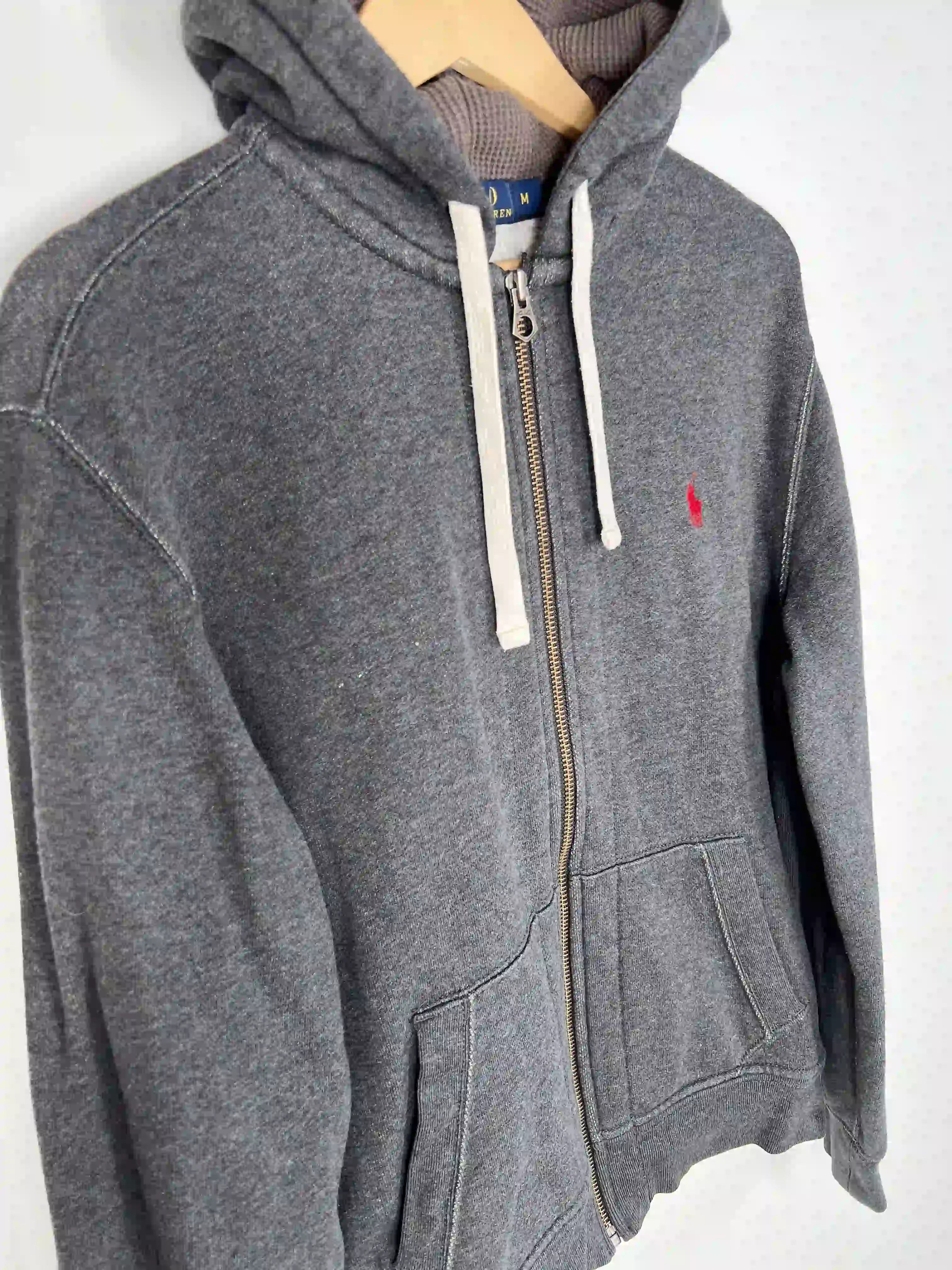 Veste Zip Ralph Lauren Gris Logo RL Rouge (M)